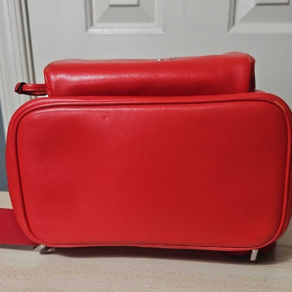 Coach Red Leather Drawstring Backpack - image 7